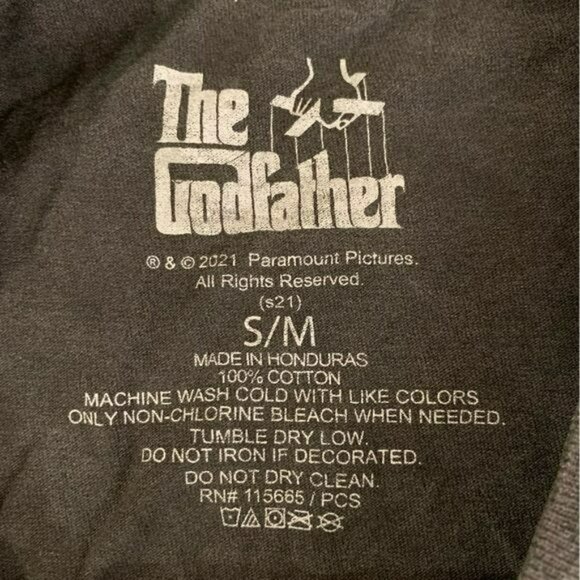 The Godfather men's size small black graphic short sleeve crewneck t-shirt - Picture 3 of 6